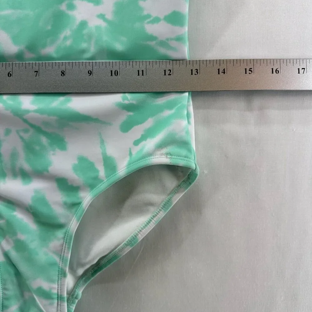 Justice Swimsuit Youth Size 16 Tie Dye One Piece Bathing Suit Beach Green